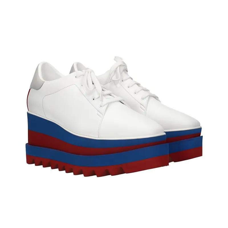 Stella McCartney Elyse Wedge Heel Platform Shoes Women's White-1