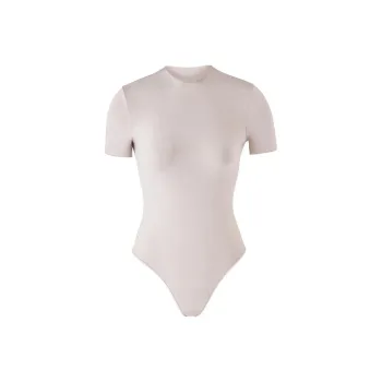 SKIMS ESSENTIAL T-SHIRT BODYSUIT Bodysuits Women's STONE/Stone Color