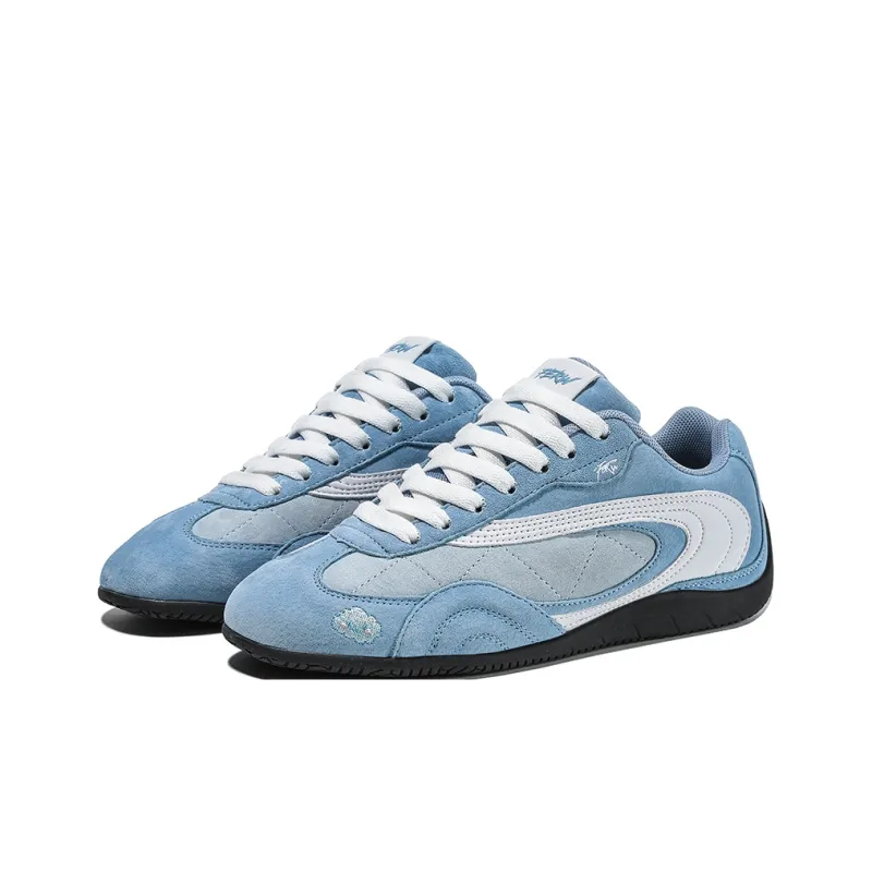FERW Tidal Coverage Slip Resistant And Abrasion Resistant Low Top Skateboard Shoes Unisex Sea Salt Blue-1