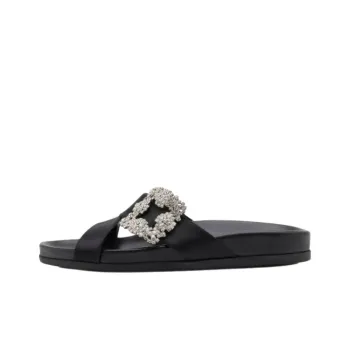 MANOLO BLAHNIK Slide Slippers Women's Black