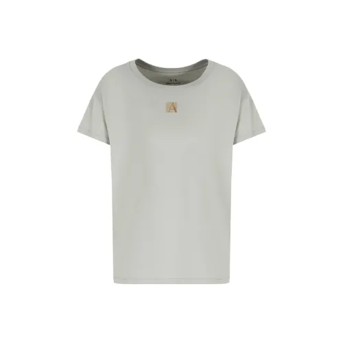 ARMANI EXCHANGEAE Letter Print Crew Neck Loose Fit Short Sleeved T Shirt T Shirt Women's Green