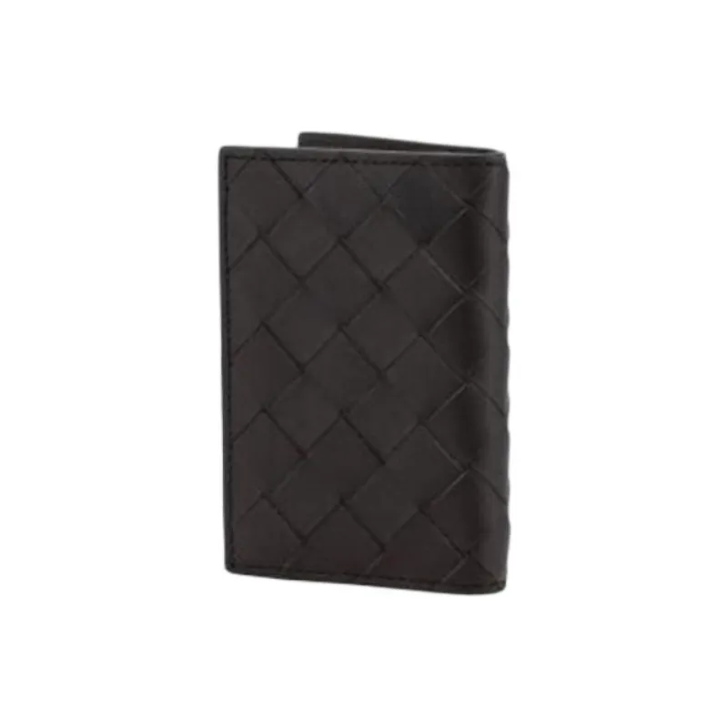 Bottega Veneta Intrecciato Cow Leather Wallet Men's Dark Brown-1