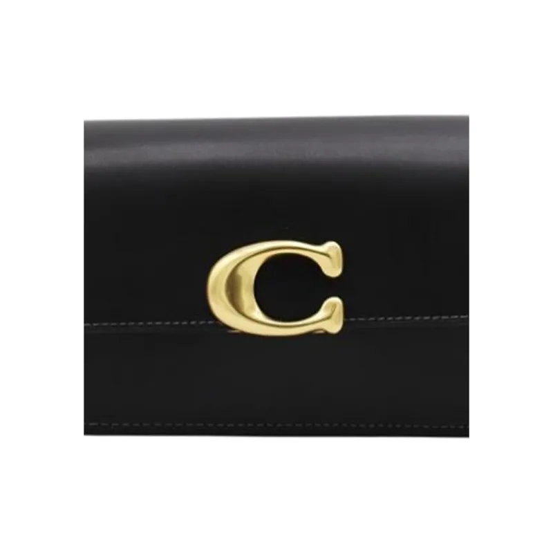COACH Cow Leather One Shoulder Handbag Women's Black-2