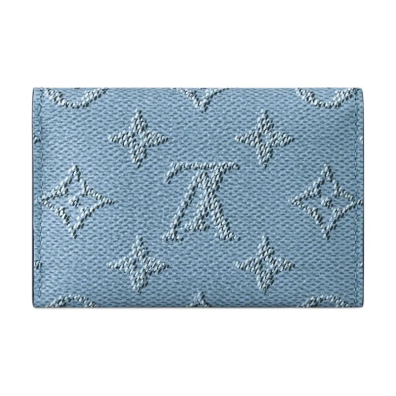 LOUIS VUITTON SLIM Monogram Heritage Coated Canvas Bag Card Holder Unisex Blue-2