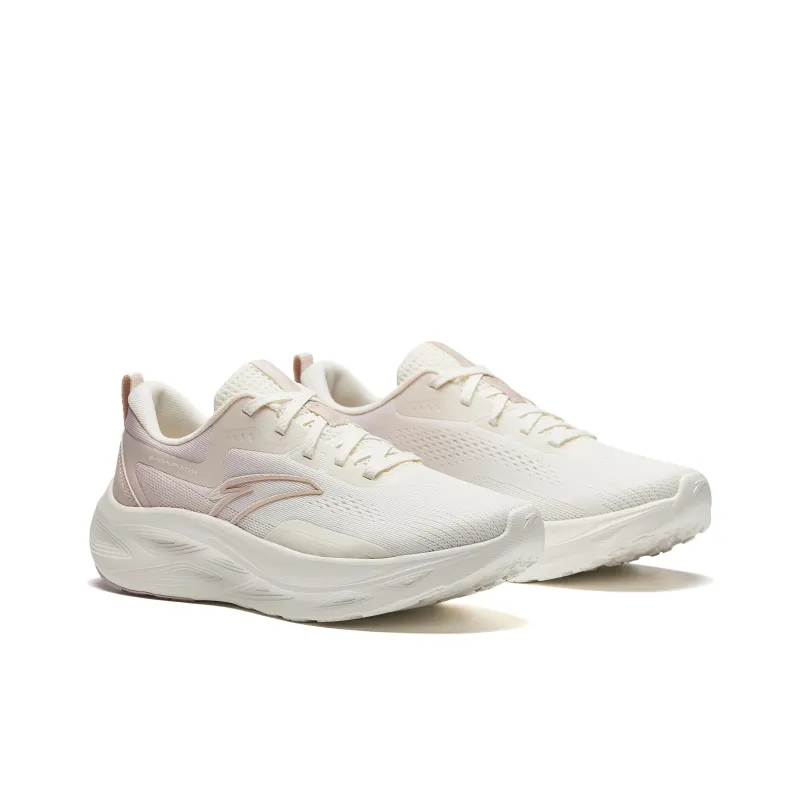 ANTA Dust Free Running Shoes Women's Low Top Pink White-3
