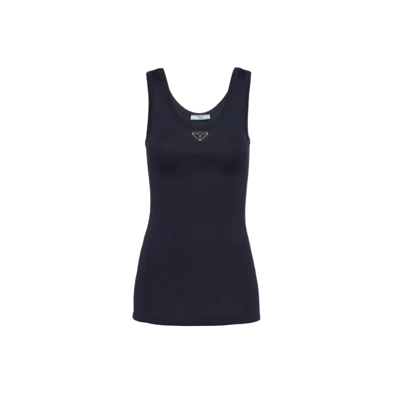 PRADA Enamel triangle Cotton Top-0