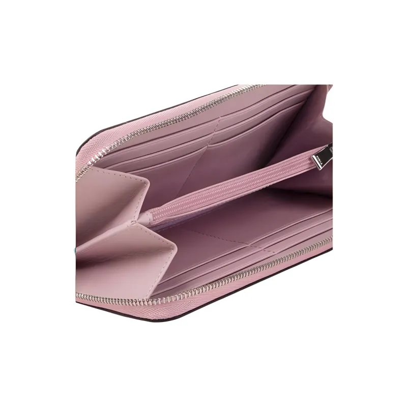 Furla Ginger Leather Wallet Money Clip Clutch Large Size Women's Pink-3