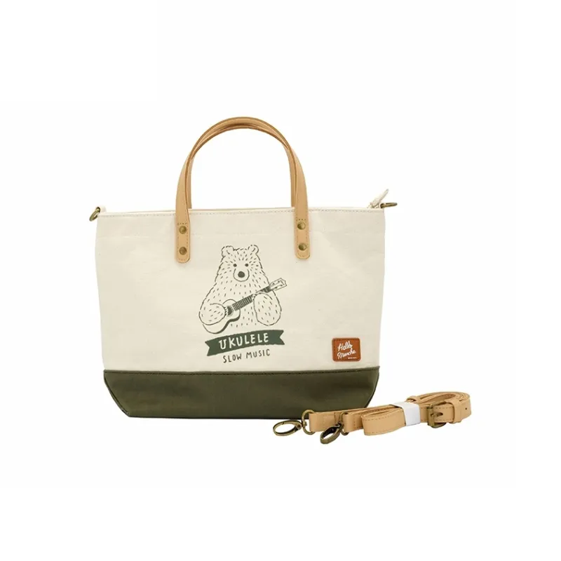 Hello Marche Canvas Bag, Crossbody Handbag Regular Unisex Army Green/Navy Blue-1