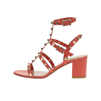Valentino Rockstud Roman Sandals Women's Red