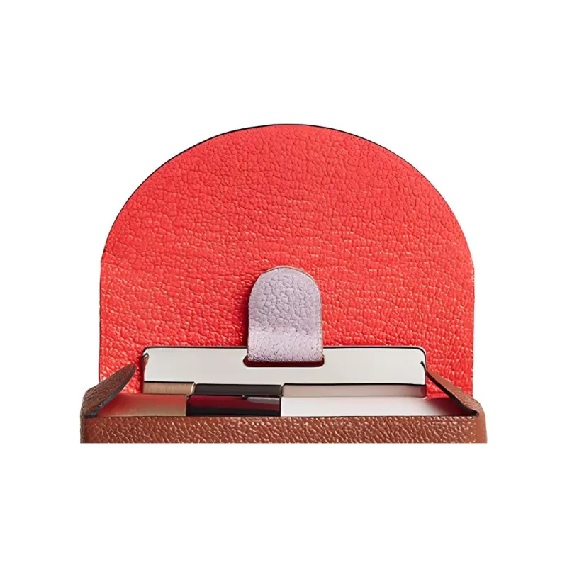 HERMES H Beauté Goatskin Lipstick Case Storage Bag Women's Copper/Texas Pink/Light Fuchsia-3