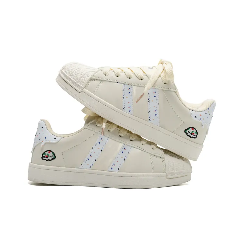 ALI THE FOX Abrasion Resistant Low Top Skateboard Shoes Unisex White Pink-16