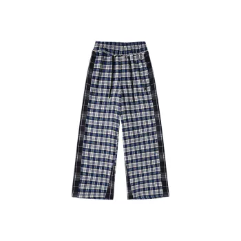 ICONS Lab Casual Pants Unisex Blue Plaid