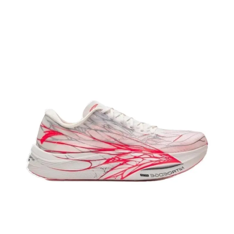 Anta Cushioning, Wear Resistant Low Top Casual Running Shoes Women's White Red-1
