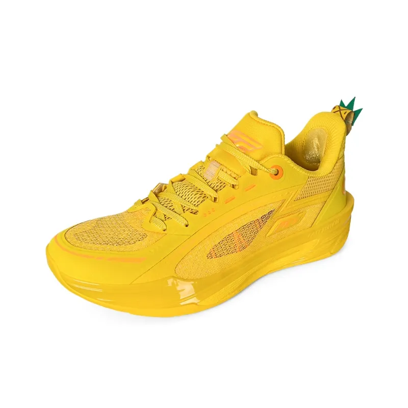 QIAODAN FE3.0 Bumblebee Cushioning Grip Anti Twist Breathable Slip Resistant Low Top Basketball Shoes Men's Yellow-2