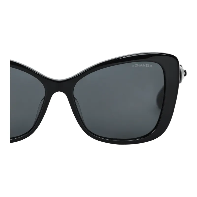 CHANEL Butterfly Sunglasses Unisex Black-3