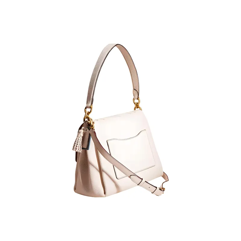 COACH May Soft Leather Handbag, Shoulder Bag Regular Women's White-1