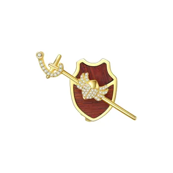 CIGA LONG Red Rosewood Brooches Unisex