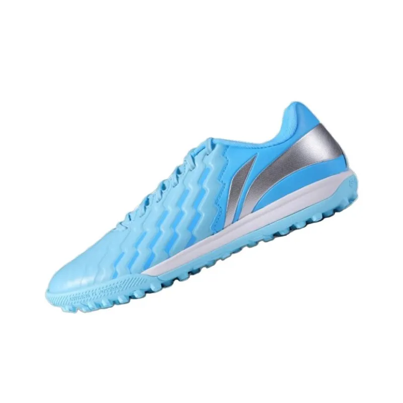 LiNing Jin TF Rubber Broken Studs Artificial Ground Anti Slip Wear Resistant Soccer Shoes Men's Blue-3