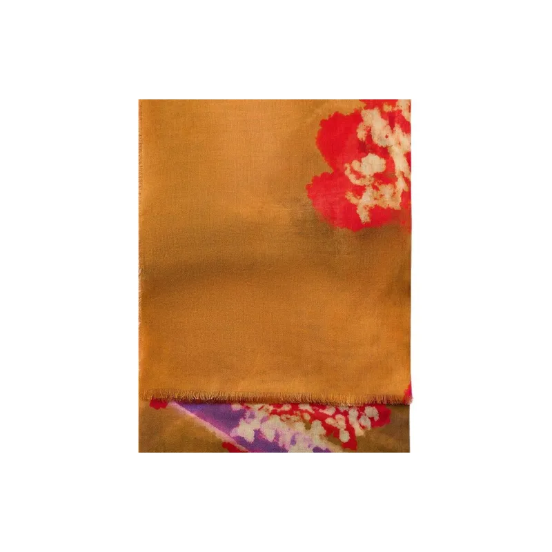 ZARA Silk Knit Scarves Women's Orange-1