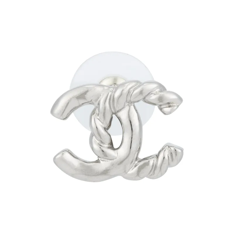 CHANEL Stud Earrings Women's Silver-2