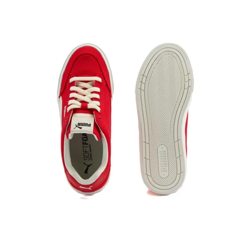 PUMA Court Classic Vulc Anti Slip Wear Resistant Low Top Skateboard Shoes Unisex Red White-4