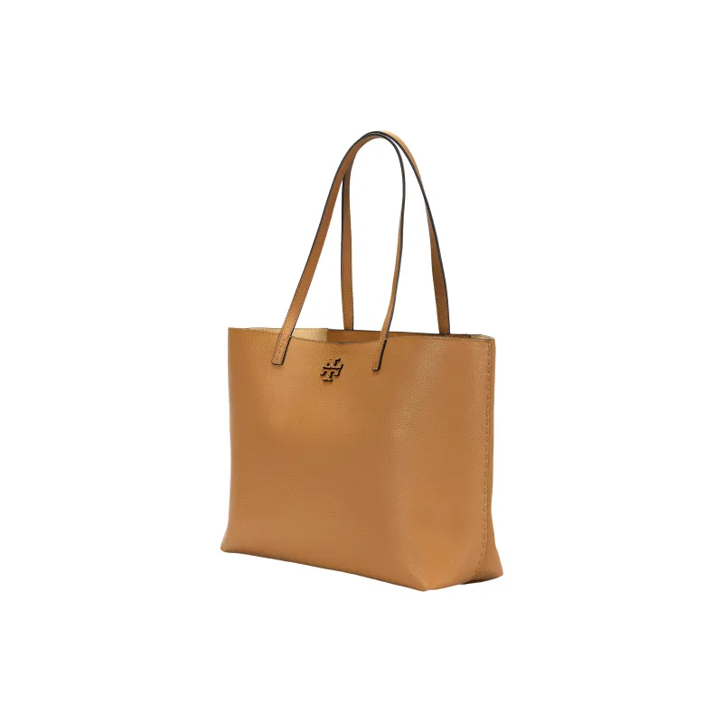 TORY BURCH McGraw Litchi Grain Leather Tote Bag Shopping Bag Handbag Shoulder Bag Women's Milk Tea Beige-1