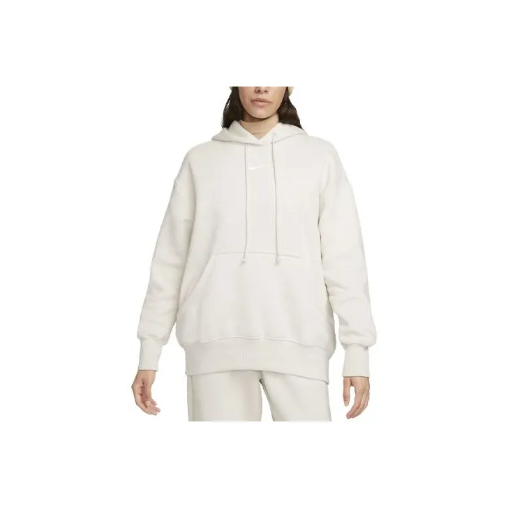Nike Women's Phoenix Fleece Oversized Pullover Hoodie Light Orewood Brown/Sail-0