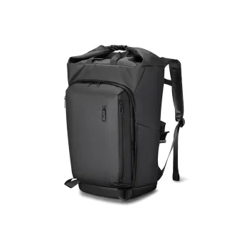 KINGSONS Polyester With Microfiber Backpack Large Size Men's Black/Gray