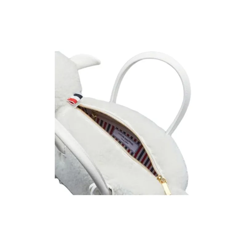 THOM BROWNE· Lambskin Handbag Men's White-3