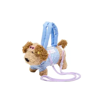 Three Blessings Fabric Handbag Medium Size Women's Brown Puppy/White Puppy/Kitten