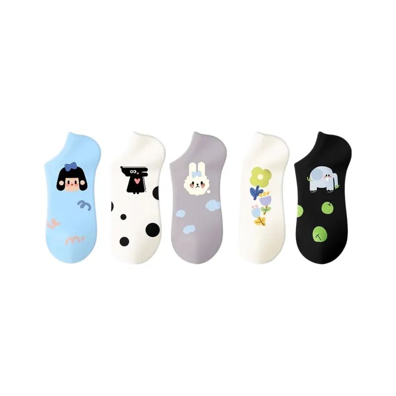 Happylemon No Show Socks Women's 5 Pack-15