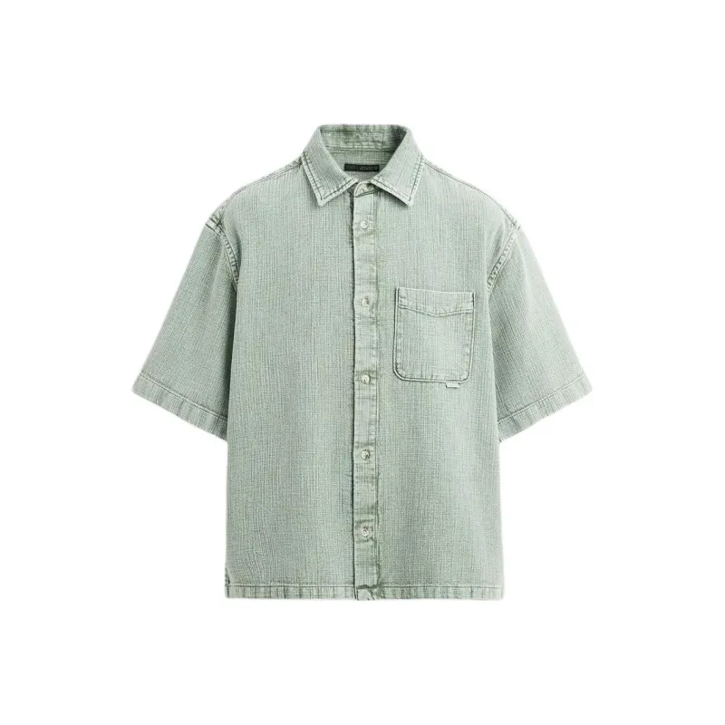 ZARA Shirts Men Light Green-0