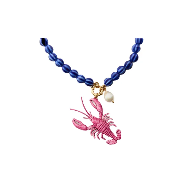 ZARA Artificial Pearl, Ceramic, Zinc Acrylic, Steel Resin, Polyester, Brass Necklaces Women's Blue-0