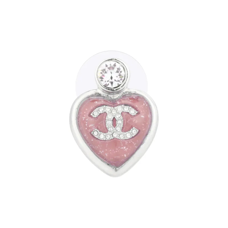 CHANEL Metal Stud Earrings Women's Silver-1