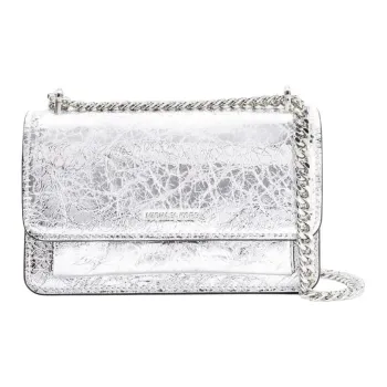 MICHAEL KORS Calfskin Shoulder Bag Women's Silver