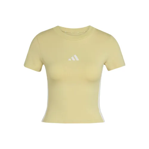 Adidas ESSENTIALS T Shirt Women's Powder Yellow/White