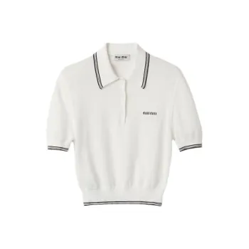 MIU MIU Stripe detail Polo Top