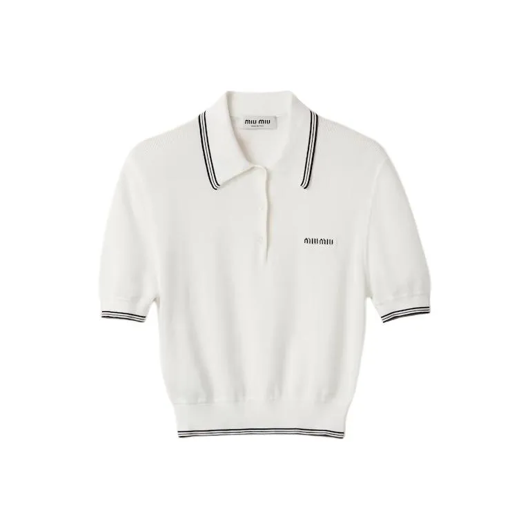 MIU MIU Stripe detail Polo Top-0