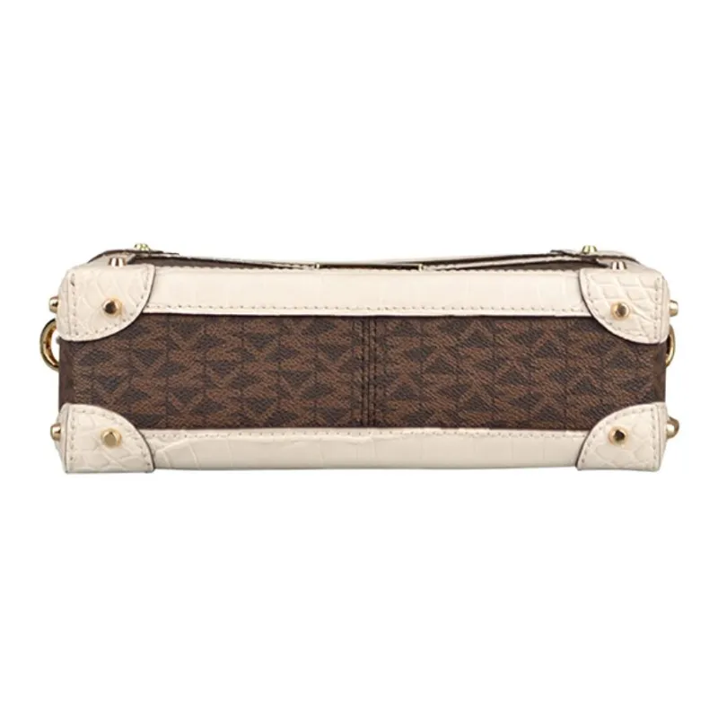 MICHAEL KORS MICHAEL KORS Handbag Collection Heodora PVC Box Bag, Shoulder Bag Women's Brown & Ecru-4
