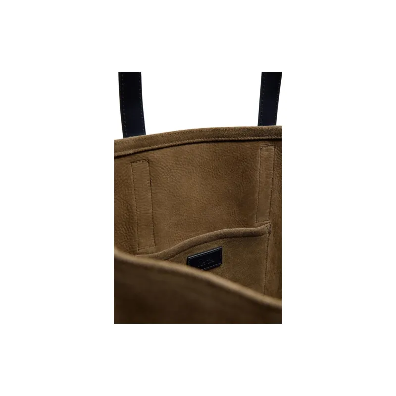 ZARA Suede Tote Bag, Shopping Bag, Shoulder Bag Men's Green-3