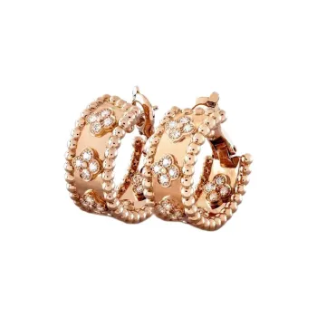 Van Cleef & Arpels Diamond Earrings Women's Rose Gold