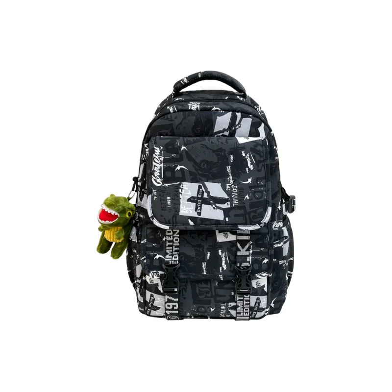 Three Ducklings Nylon Backpack Regular Men's White/Black/Gray/Red/Green-0