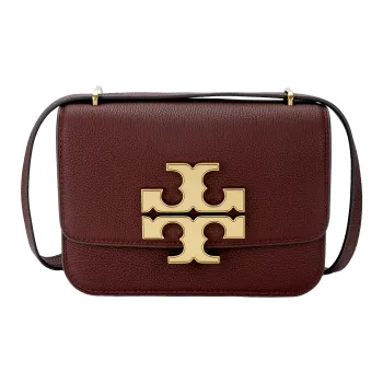 TORY BURCH Eleanor Litchi Grain Leather Crossbody Bag, Shoulder Bag Small Size Women's Dark Color Cabernet Sauvignon