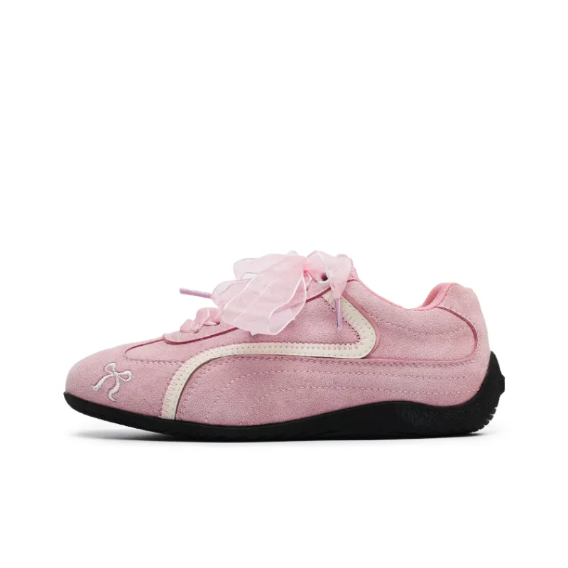Angelmi Abrasion Resistant Slip Resistant Low Top Casual Shoes Unisex Pink-0