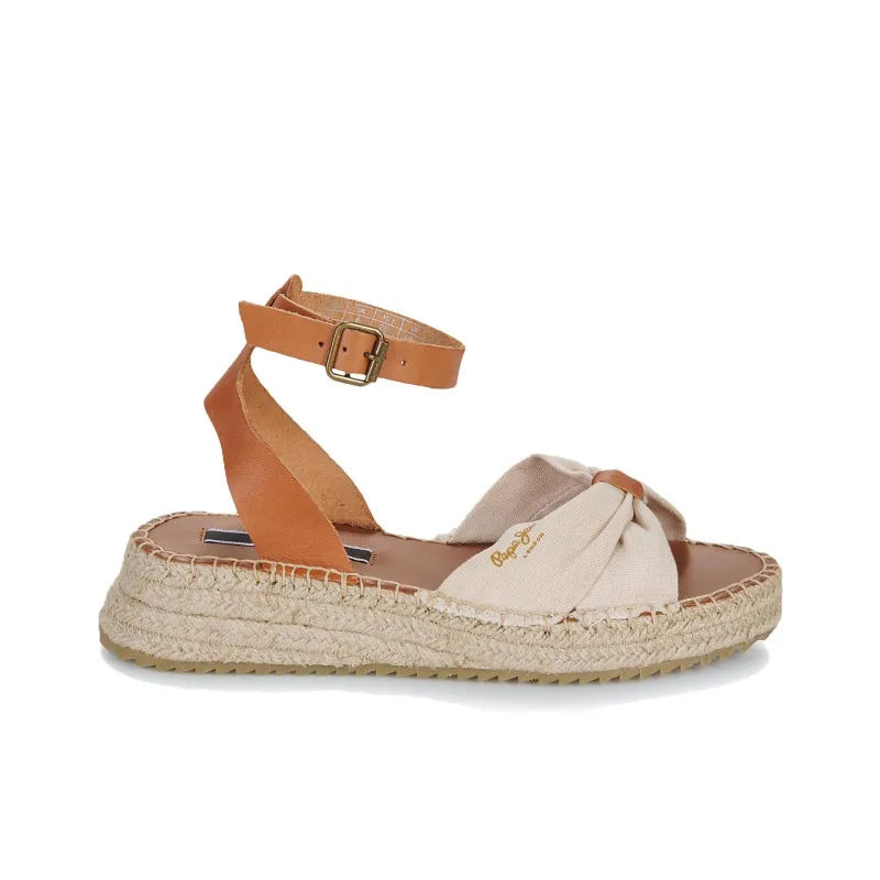 Pepe Jeans One Strap Sandals 4cm Women's Beige-1