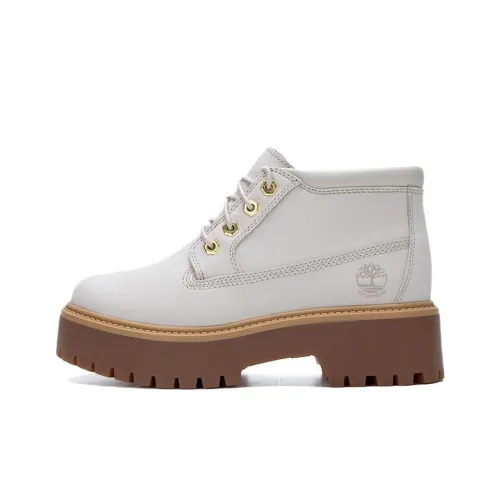 Timberland Stone Street Anti Slip Wear Resistant Mid Top Casual Shoes Women's Beige