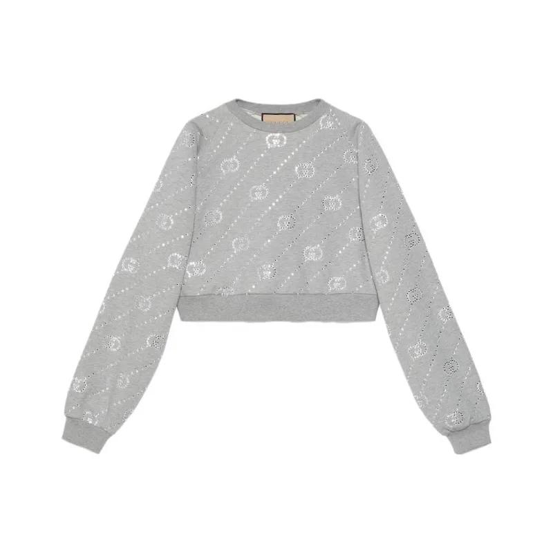 GUCCI Interlocking G Embellished Crewneck Sweatshirt-0