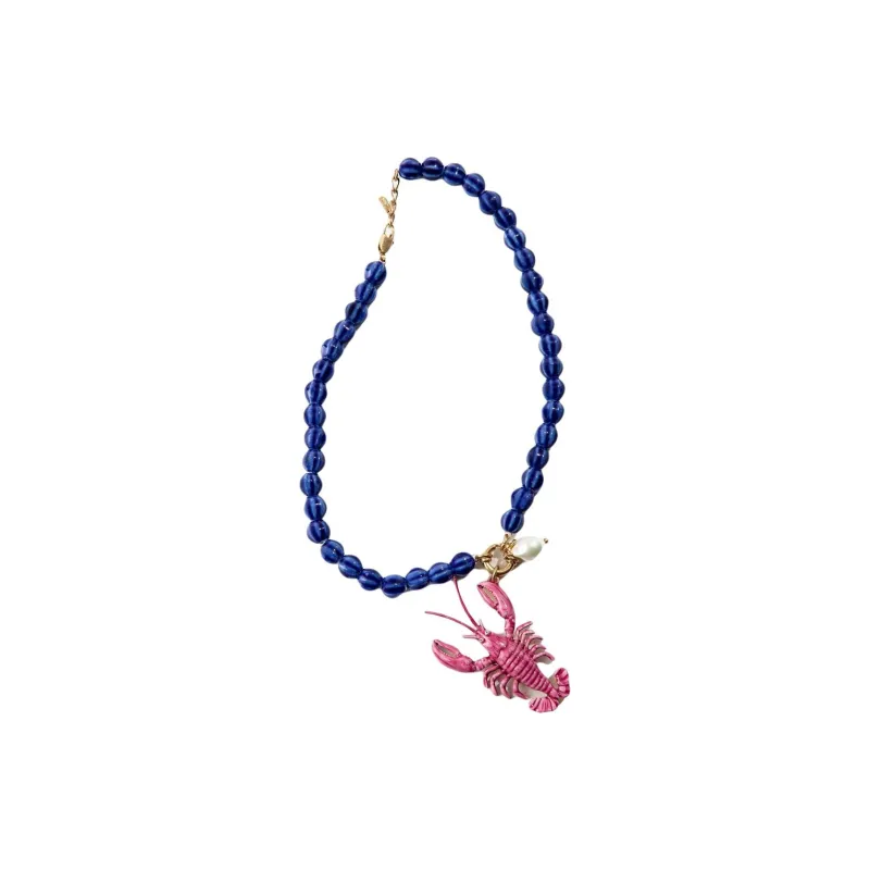 ZARA Artificial Pearl, Ceramic, Zinc Acrylic, Steel Resin, Polyester, Brass Necklaces Women's Blue-2