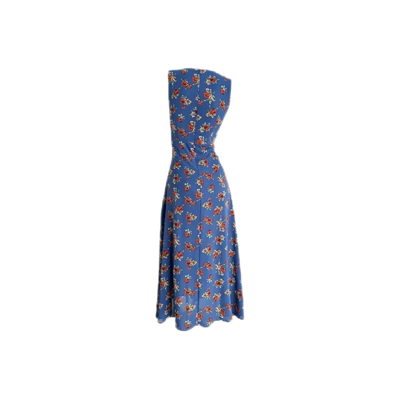 ABBY GODDESS Sleeveless Dress Women's Blue Floral-1