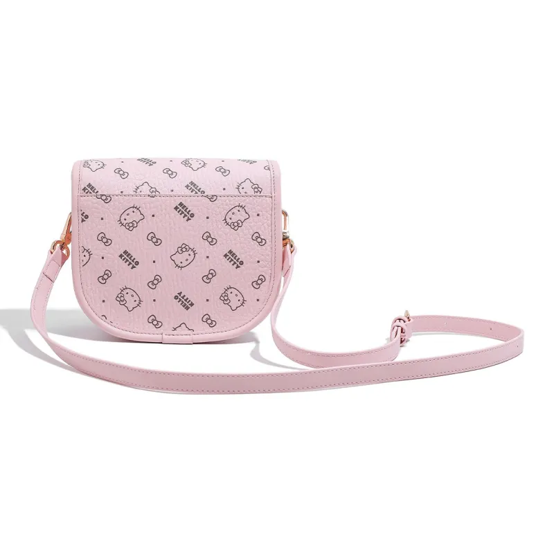 MESUCA Sanrio Hello Kitty Collaboration Kitty Series PU Crossbody Bag, Shoulder Bag Women's Pink/Brown/Milk Tea-4